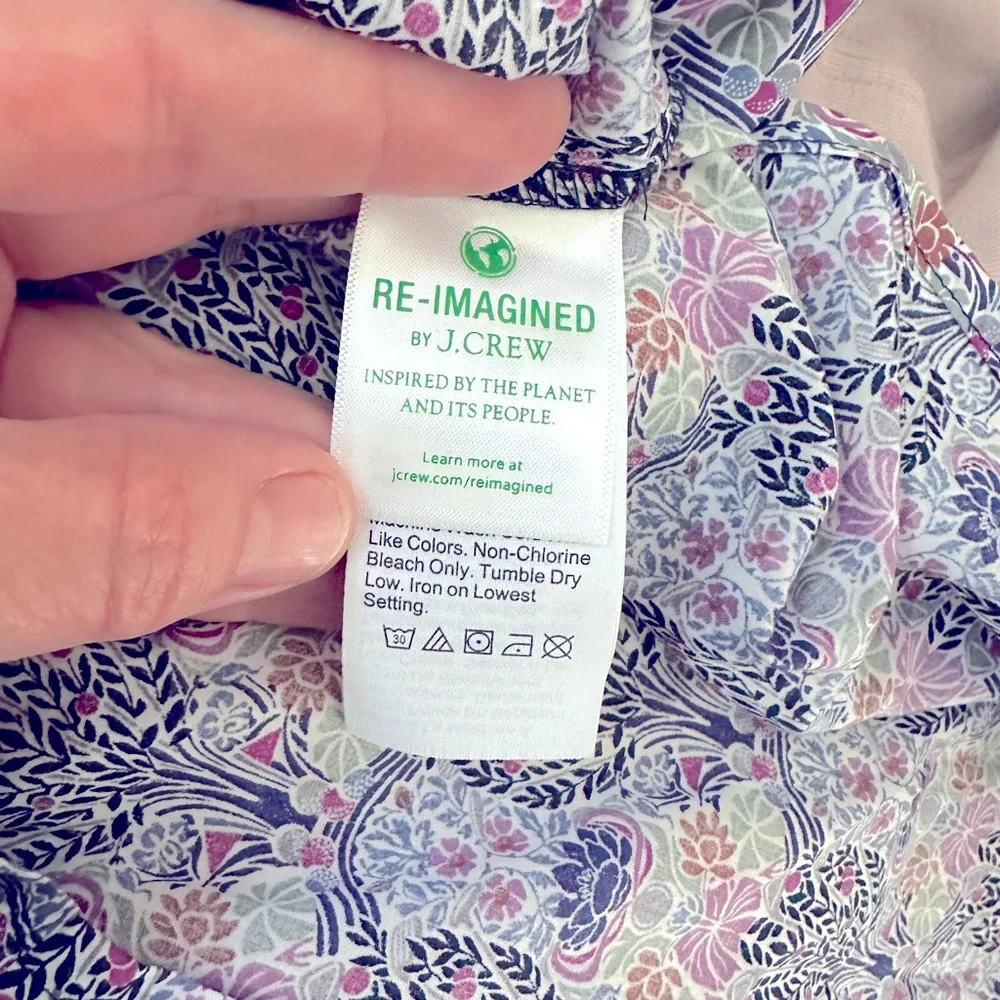 J crew liberty fabric floral print balloon sleeve button front mini dress XS - Picture 4 of 6